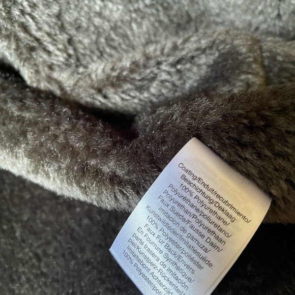 NEW NWT $400 DKNY Hooded Faux Shearling Long Coat, Army Green Brown , 2XL PLUS - Picture 8 of 10